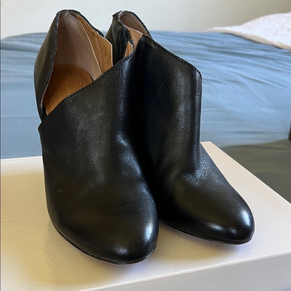Corso Como Black Leather Ankle Booties
